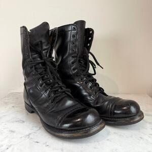 Double H Black Leather Military Jump Boots – Size 10D